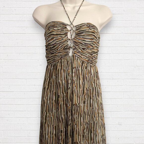 LUSH Sleeveless Jumper Jumpsuit Pants  Romper Olive Green Mustard Gold Palazzo S - Picture 5 of 11